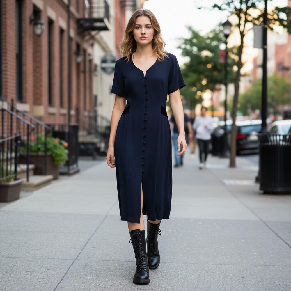 Vintage Button-Front Dress | Dawn Joy Fashions | Made in USA